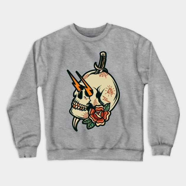 oldschool skull Crewneck Sweatshirt by donipacoceng